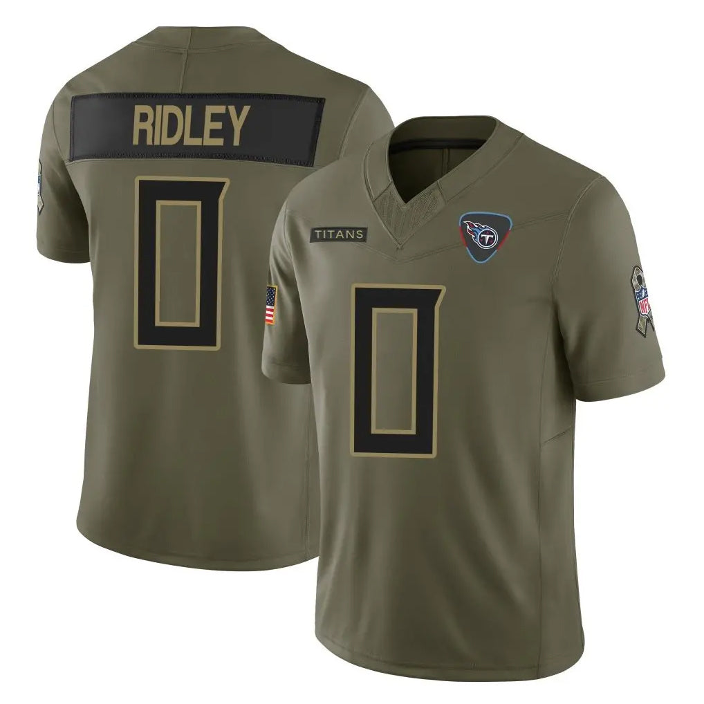 Parkc T.Titans #0 Calvin Ridley Player Olive Limited 2025 Salute to Service Home Game Stitched Jerseys