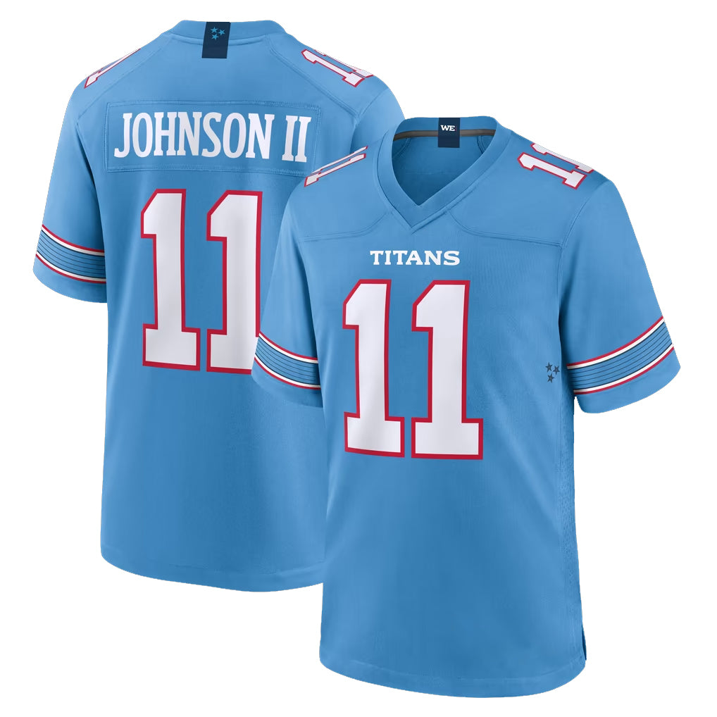 Parkc T.Titans #11 Jermaine Johnson II Player Light Blue 2026 Game Home Stitched Jerseys