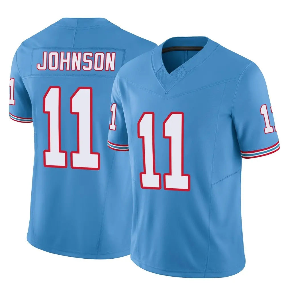 Parkc T.Titans #11 Jermaine Johnson II Player Light Blue Limited Vapor F.U.S.E. Home Game Stitched Jerseys