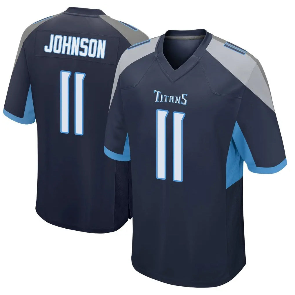 Parkc T.Titans #11 Jermaine Johnson II Player Navy Home Game Stitched Jerseys