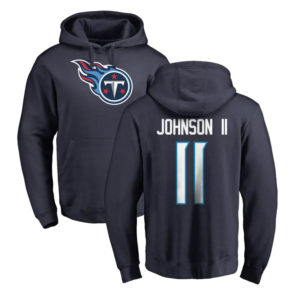 Parkc T.Titans #11 Jermaine Johnson II Player Navy Logo Pullover Hoodies Home Game Stitched Jerseys