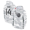 Parkc T.Titans #14 Carnell Tate Player Camo Arctic Salute to Service Pullover Hoodies Home Game Stitched Jerseys
