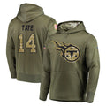 Parkc T.Titans #14 Carnell Tate Player Olive Salute to Service Pullover Hoodies Home Game Stitched Jerseys