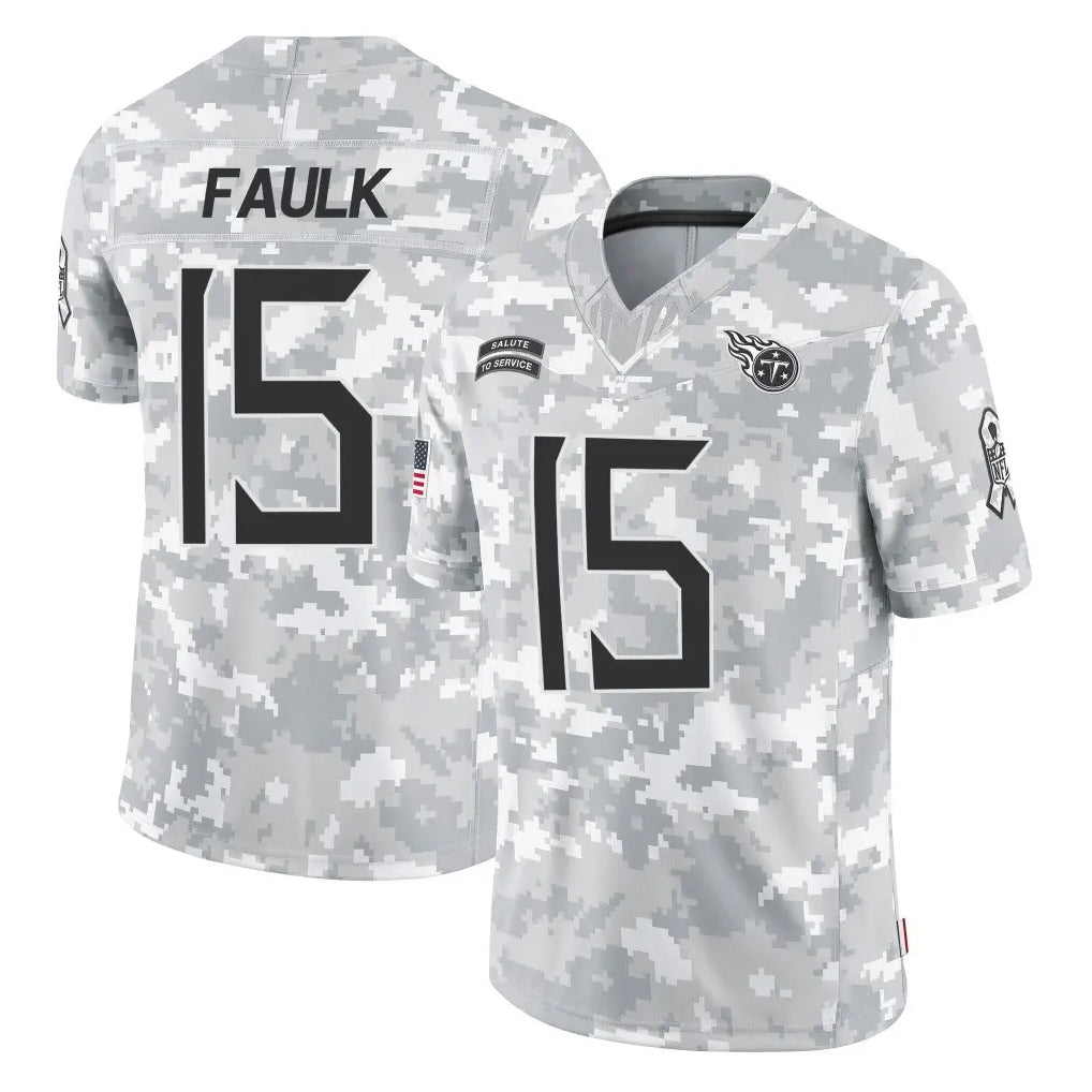 Parkc T.Titans #15 Keldric Faulk Player Arctic Camo Limited Salute to Service Home Game Stitched Jerseys