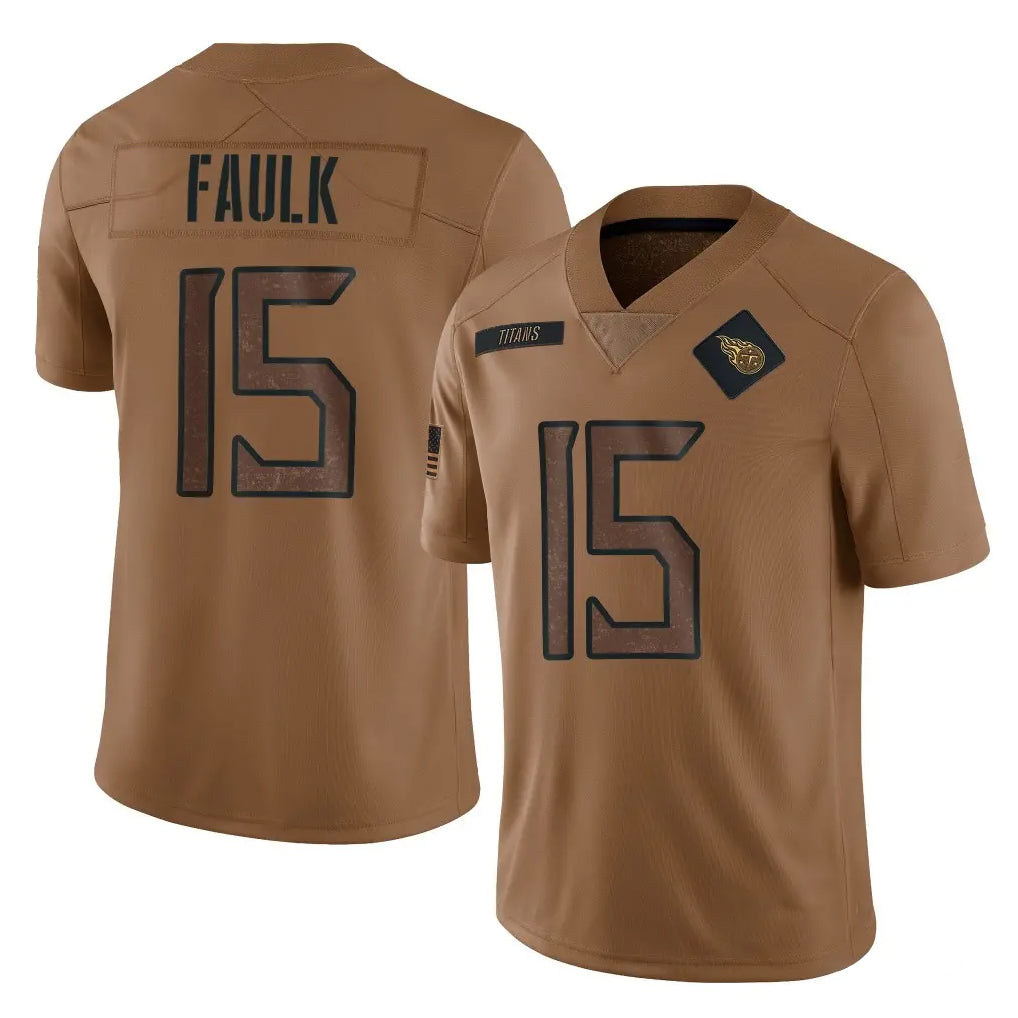 Parkc T.Titans #15 Keldric Faulk Player Brown Limited Salute to Service Home Game Stitched Jerseys