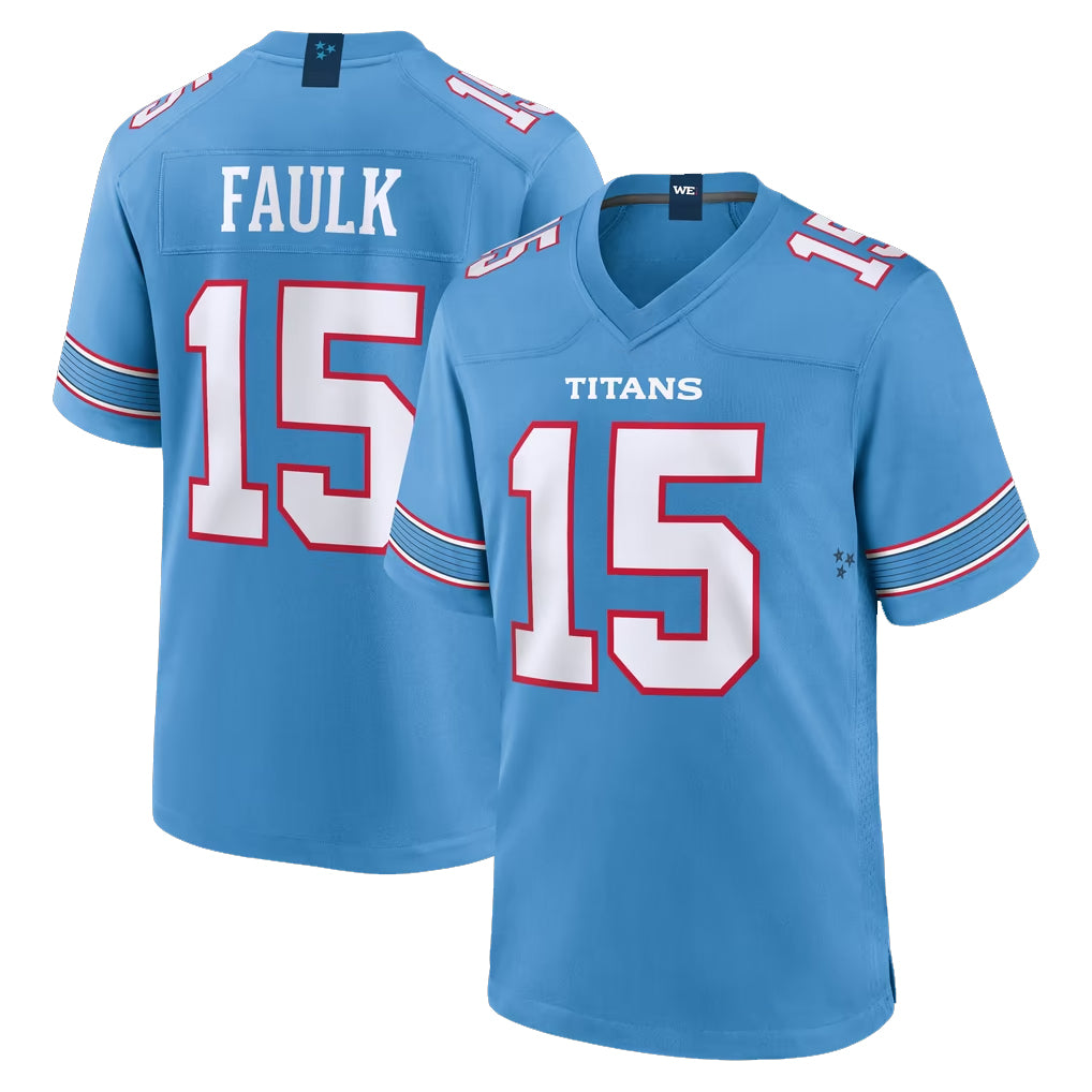 Parkc T.Titans #15 Keldric Faulk Player Light Blue 2026 Game Home Stitched Jerseys