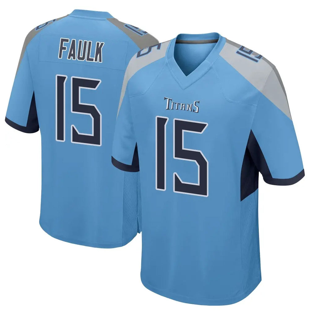 Parkc T.Titans #15 Keldric Faulk Player Light Blue Home Game Stitched Jerseys