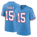 Parkc T.Titans #15 Keldric Faulk Player Light Blue Oilers Throwback Home Game Stitched Jerseys