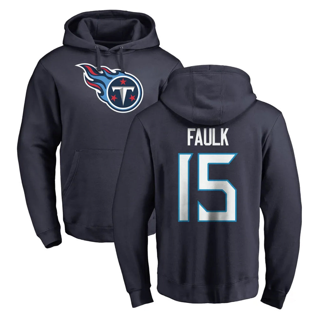 Parkc T.Titans #15 Keldric Faulk Player Navy Logo Pullover Hoodies Home Game Stitched Jerseys