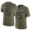 Parkc T.Titans #15 Keldric Faulk Player Olive Limited Salute to Service Home Game Stitched Jerseys