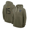 Parkc T.Titans #15 Keldric Faulk Player Olive Salute to Service Hoodies Home Game Stitched Jerseys