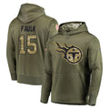 Parkc T.Titans #15 Keldric Faulk Player Olive Salute to Service Pullover Hoodies Home Game Stitched Jerseys