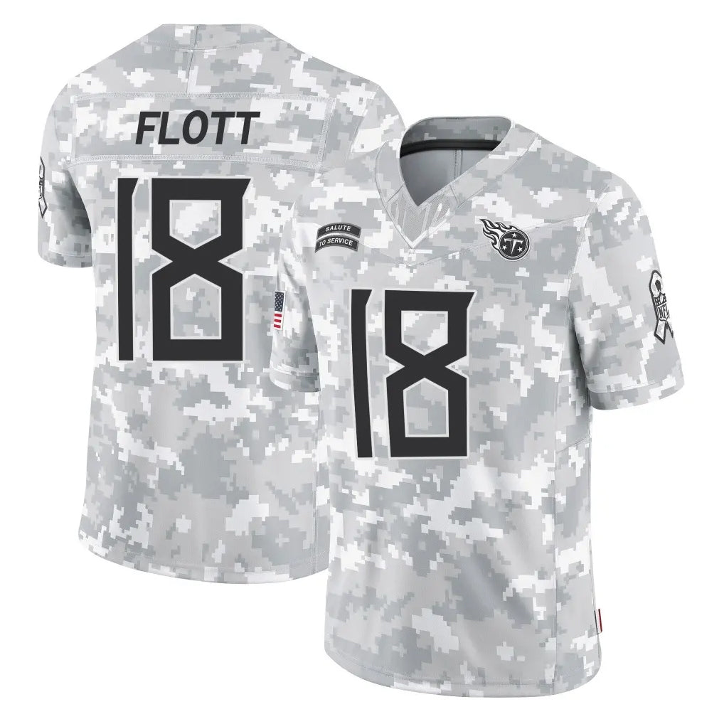 Parkc T.Titans #18 Cor'Dale Flott Player Arctic Camo Limited Salute to Service Home Game Stitched Jerseys