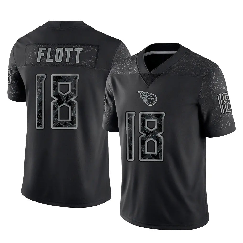 Parkc T.Titans #18 Cor'Dale Flott Player Black Limited Reflective Home Game Stitched Jerseys