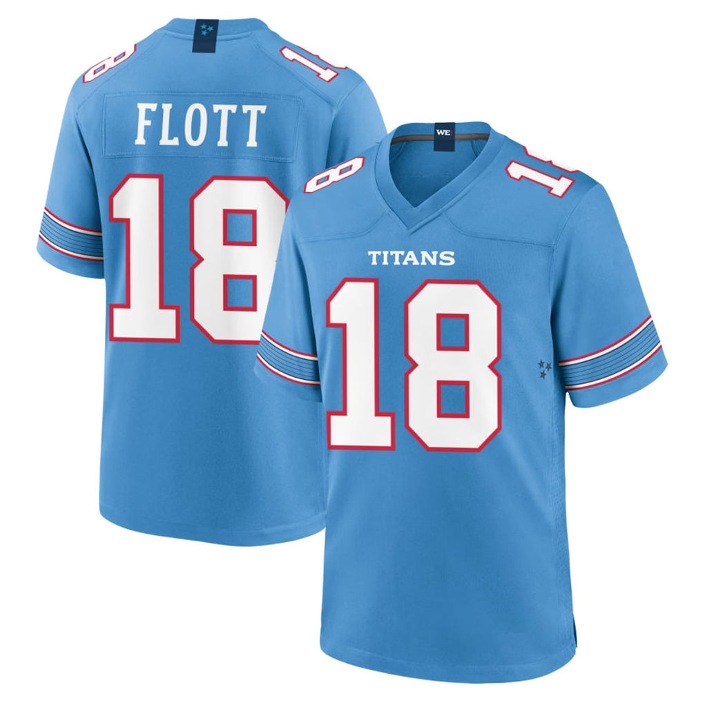 Parkc T.Titans #18 Cor'Dale Flott Player Light Blue 2026 Game Home Stitched Jerseys