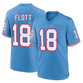 Parkc T.Titans #18 Cor'Dale Flott Player Light Blue Oilers Throwback Home Game Stitched Jerseys