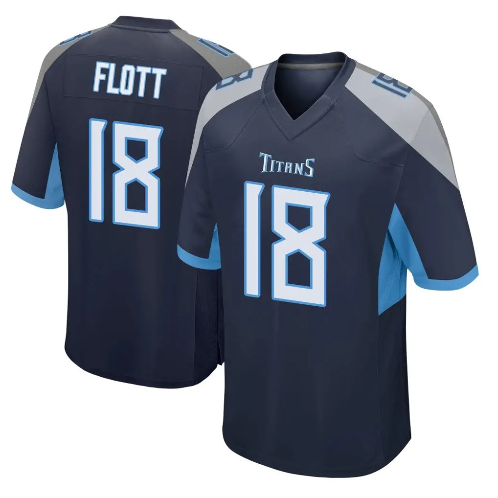 Parkc T.Titans #18 Cor'Dale Flott Player Navy Home Game Stitched Jerseys