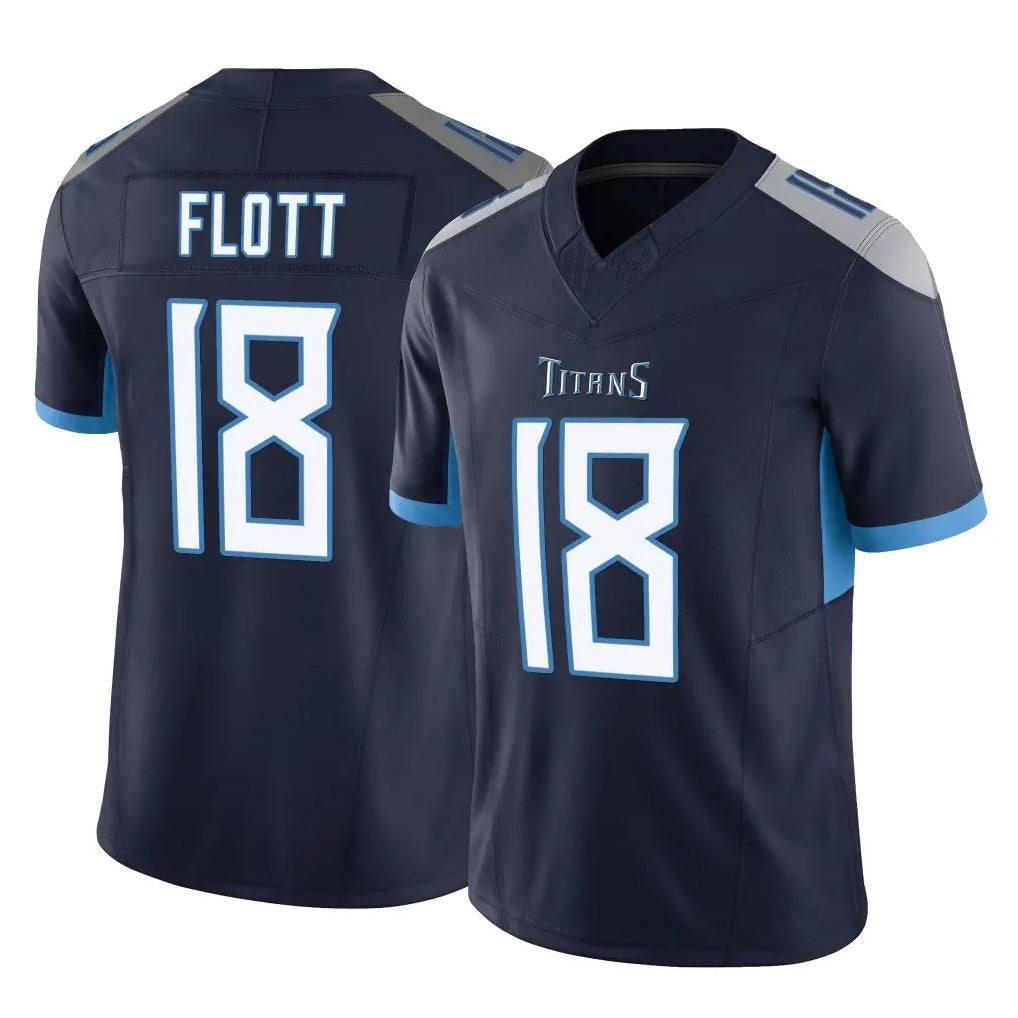 Parkc T.Titans #18 Cor'Dale Flott Player Navy Limited Vapor F.U.S.E. Home Game Stitched Jerseys