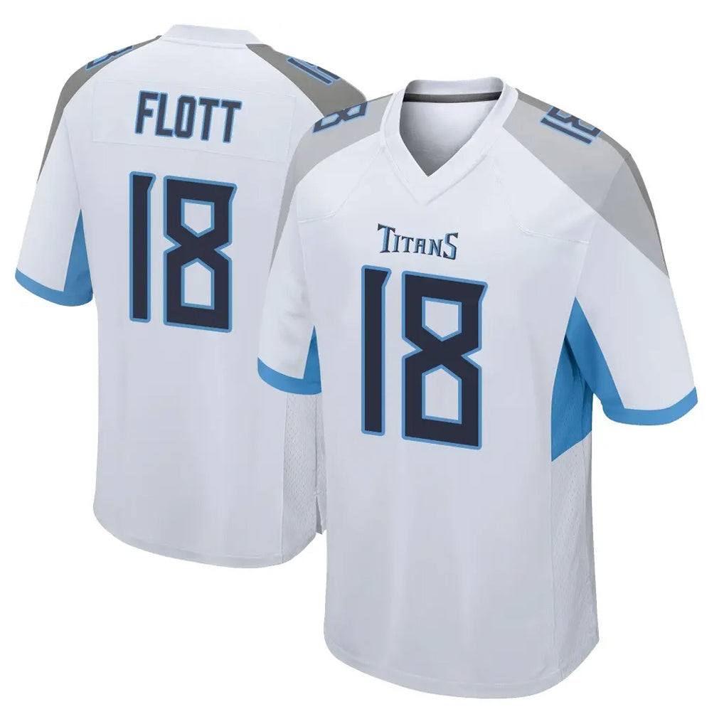 Parkc T.Titans #18 Cor'Dale Flott Player White Home Game Stitched Jerseys