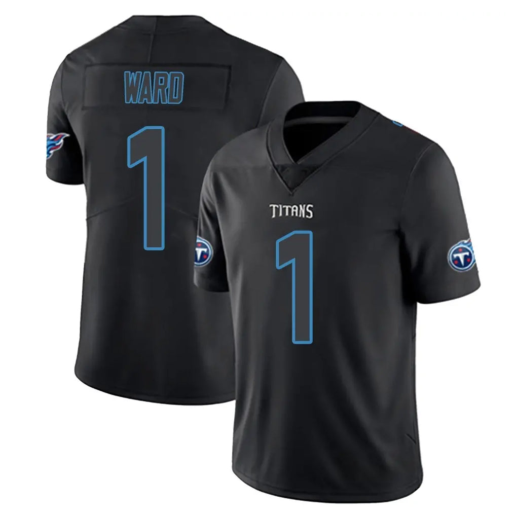 Parkc T.Titans #1 Cam Ward Player Black Impact Limited Home Game Stitched Jerseys
