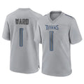 Parkc T.Titans #1 Cam Ward Player Gray Atmosphere Fashion Home Game Stitched Jerseys