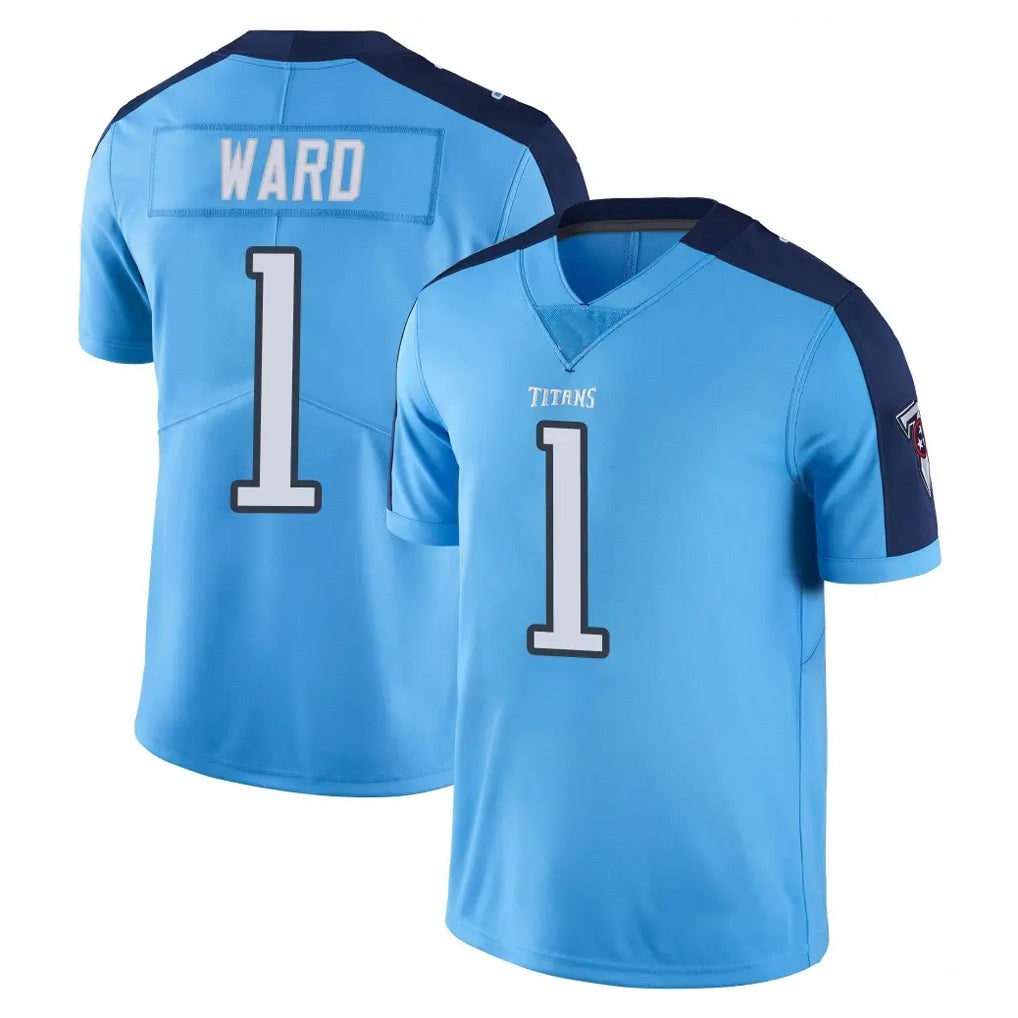 Parkc T.Titans #1 Cam Ward Player Light Blue Limited Color Rush Home Game Stitched Jerseys