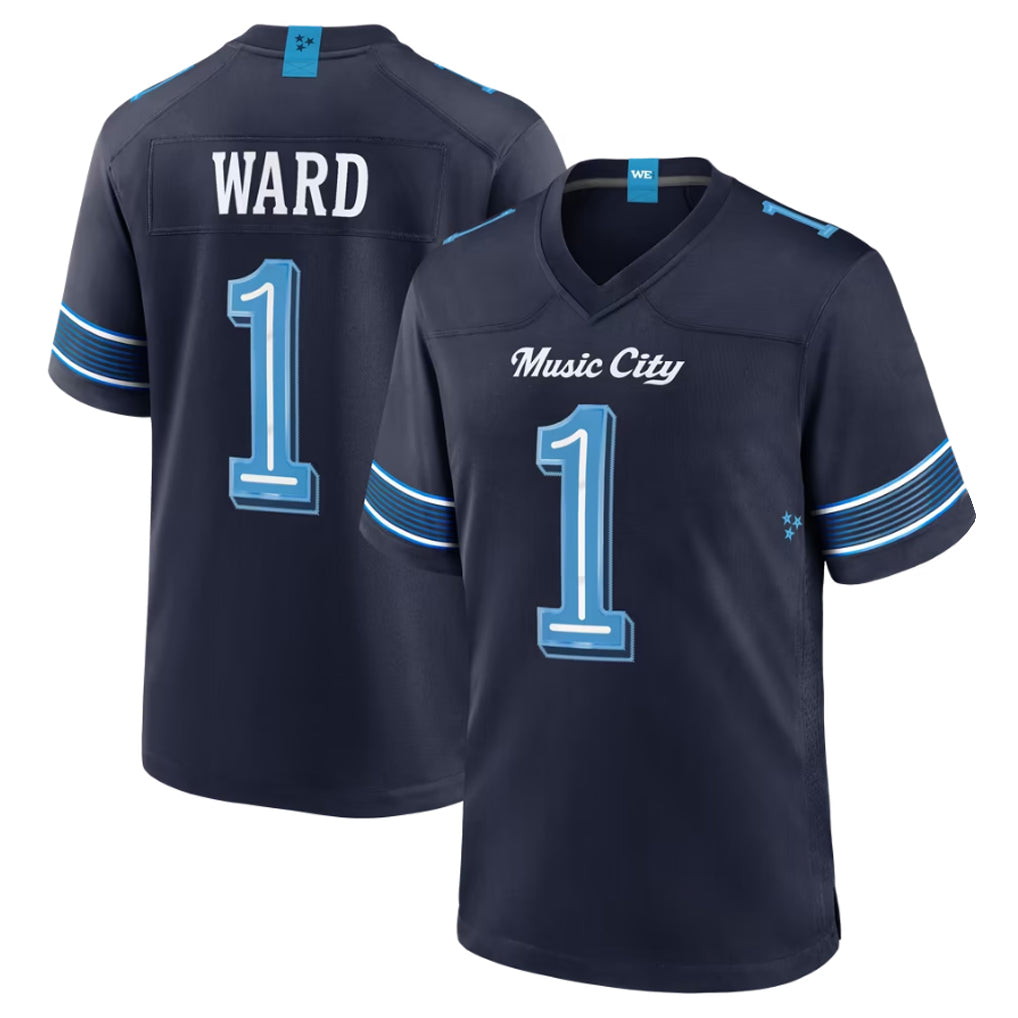 Parkc T.Titans #1 Cam Ward Player Navy 2026 Rivalries Collection Home Game Stitched Jerseys