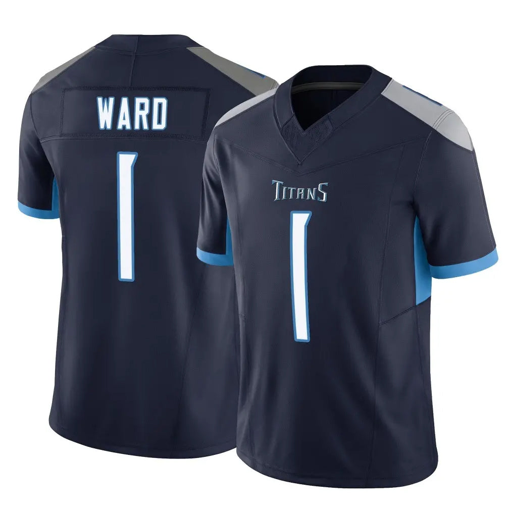 Parkc T.Titans #1 Cam Ward Player Navy Limited Vapor F.U.S.E. Home Game Stitched Jerseys