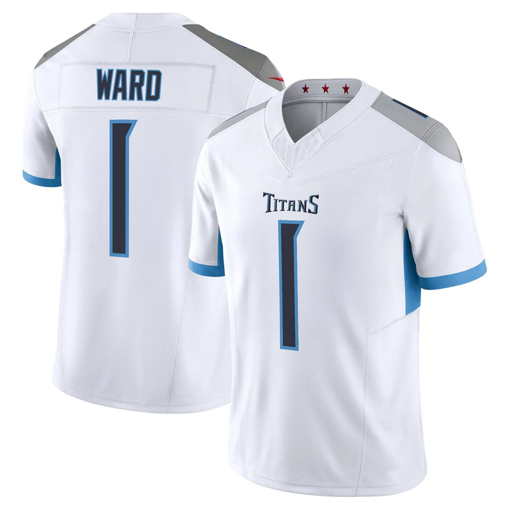 Parkc T.Titans #1 Cam Ward Player White 2025 Vapor Limited Home Game Stitched Jerseys