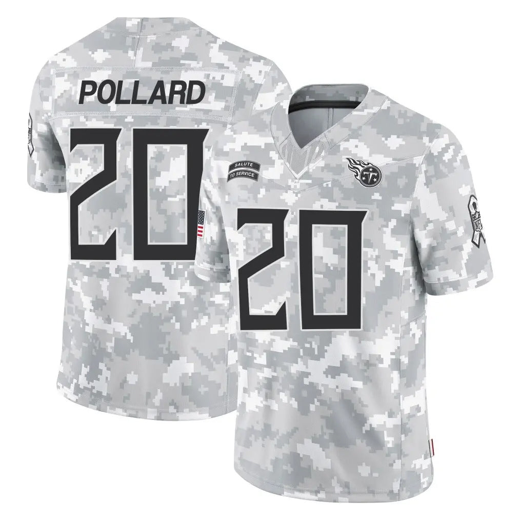 Parkc T.Titans #20 Tony Pollard Player Arctic Camo Limited Salute to Service Home Game Stitched Jerseys