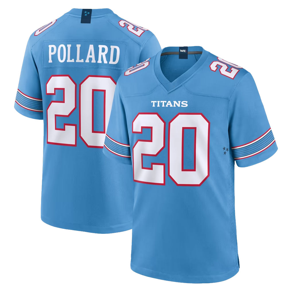 Parkc T.Titans #20 Tony Pollard Player Light Blue 2026 Game Home Stitched Jerseys