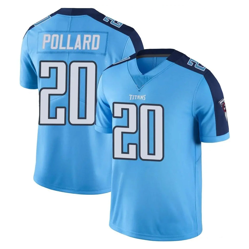 Parkc T.Titans #20 Tony Pollard Player Light Blue Limited Color Rush Home Game Stitched Jerseys