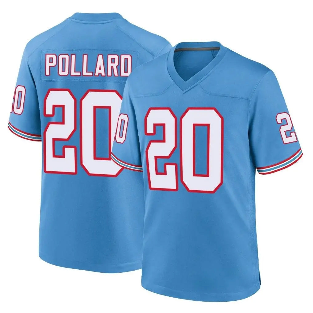 Parkc T.Titans #20 Tony Pollard Player Light Blue Oilers Throwback Home Game Stitched Jerseys