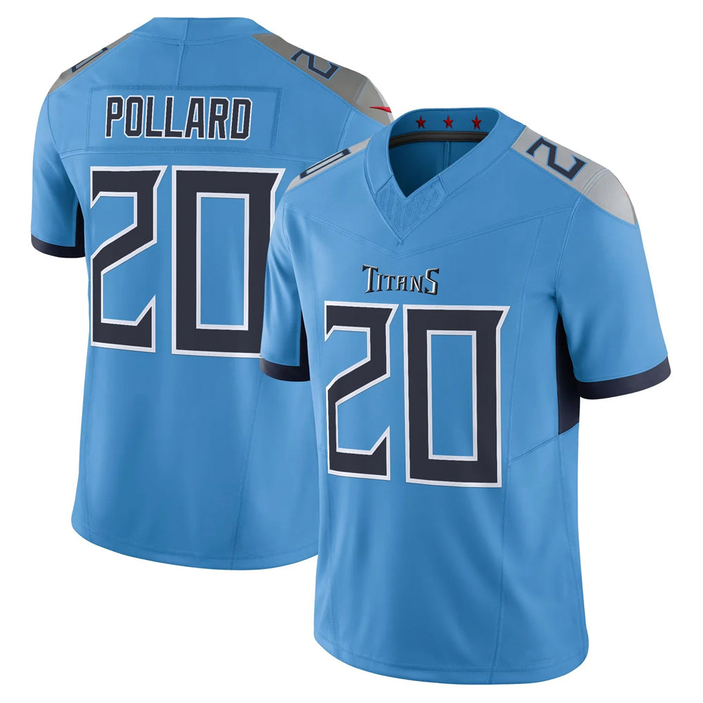 Parkc T.Titans #20 Tony Pollard Player Light Blue Vapor F.U.S.E. Limited Home Game Stitched Jerseys