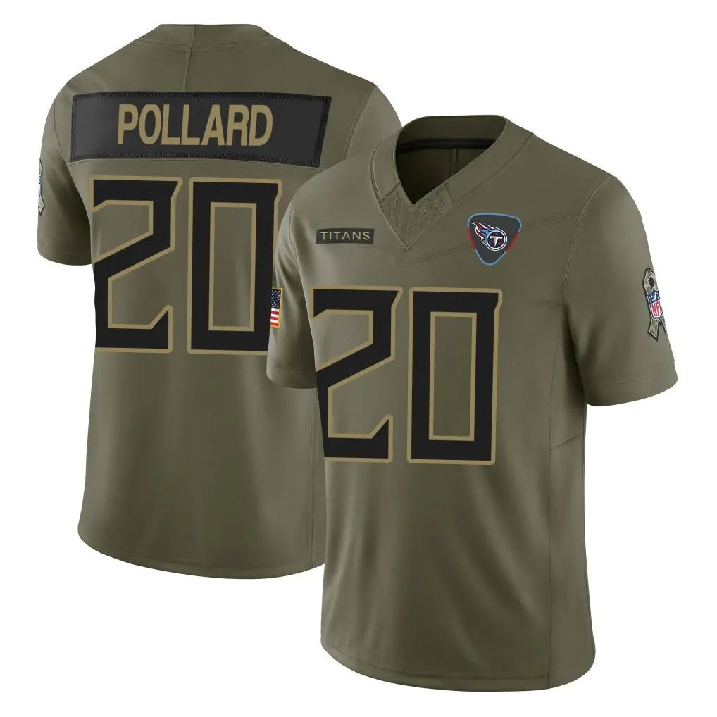 Parkc T.Titans #20 Tony Pollard Player Olive Limited 2025 Salute to Service Home Game Stitched Jerseys