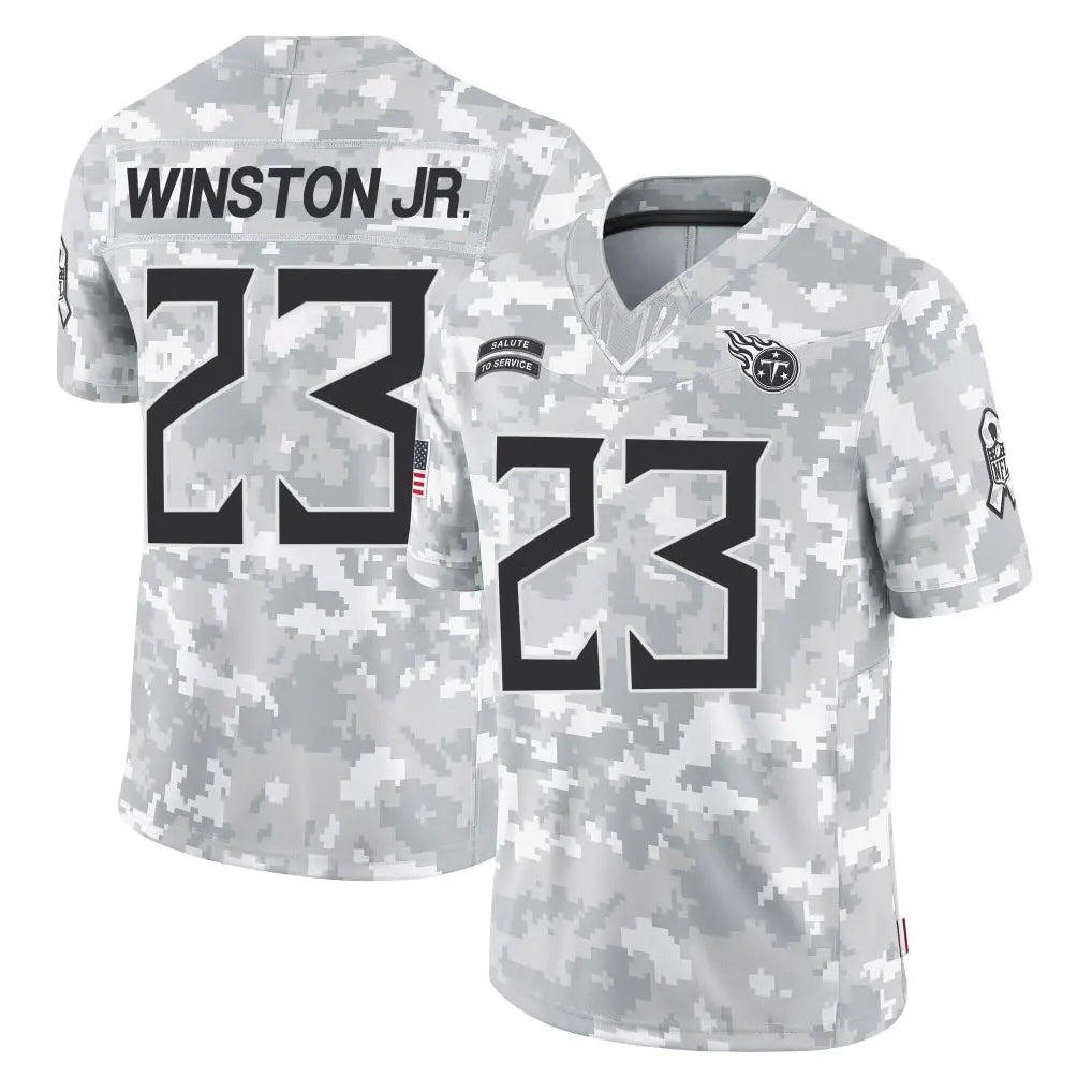 Parkc T.Titans #23 Kevin Winston Jr. Player Arctic Camo Limited Salute to Service Home Game Stitched Jerseys