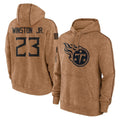 Parkc T.Titans #23 Kevin Winston Jr. Player Brown Salute To Service Club Pullover Hoodies Home Game Stitched Jerseys