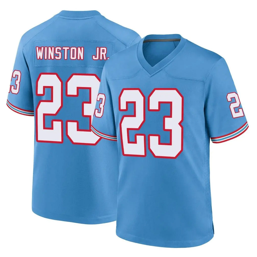Parkc T.Titans #23 Kevin Winston Jr. Player Light Blue Oilers Throwback Home Game Stitched Jerseys