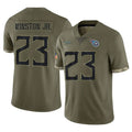 Parkc T.Titans #23 Kevin Winston Jr. Player Olive Limited Salute to Service Home Game Stitched Jerseys