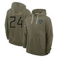 Parkc T.Titans #24 Alontae Taylor Player Olive Salute to Service Hoodies Home Game Stitched Jerseys