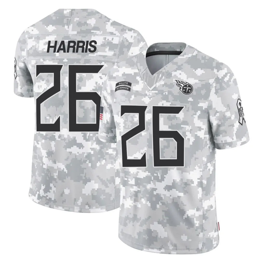 Parkc T.Titans #26 Marcus Harris Player Arctic Camo Limited Salute to Service Home Game Stitched Jerseys