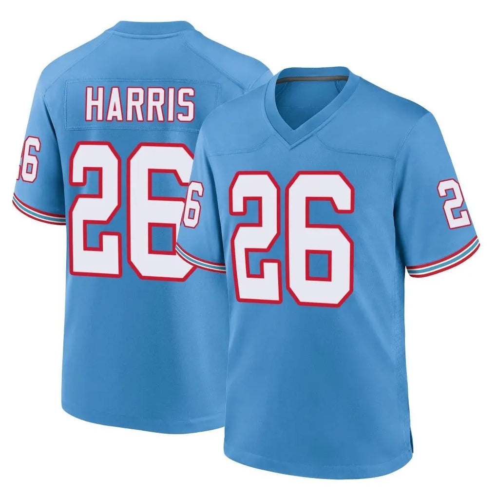 Parkc T.Titans #26 Marcus Harris Player Light Blue Oilers Throwback Home Game Stitched Jerseys