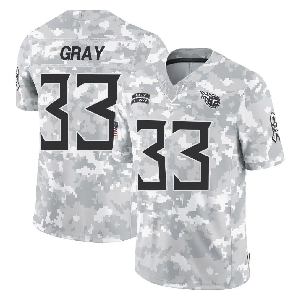 Parkc T.Titans #33 Cedric Gray Player Arctic Camo Limited Salute to Service Home Game Stitched Jerseys