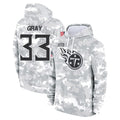 Parkc T.Titans #33 Cedric Gray Player Camo Arctic Salute to Service Pullover Hoodies Home Game Stitched Jerseys