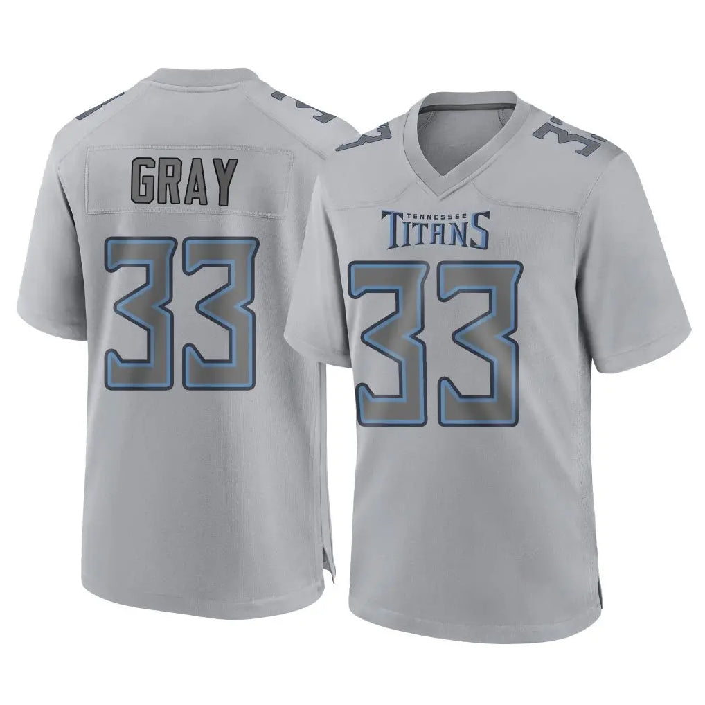 Parkc T.Titans #33 Cedric Gray Player Gray Atmosphere Fashion Home Game Stitched Jerseys