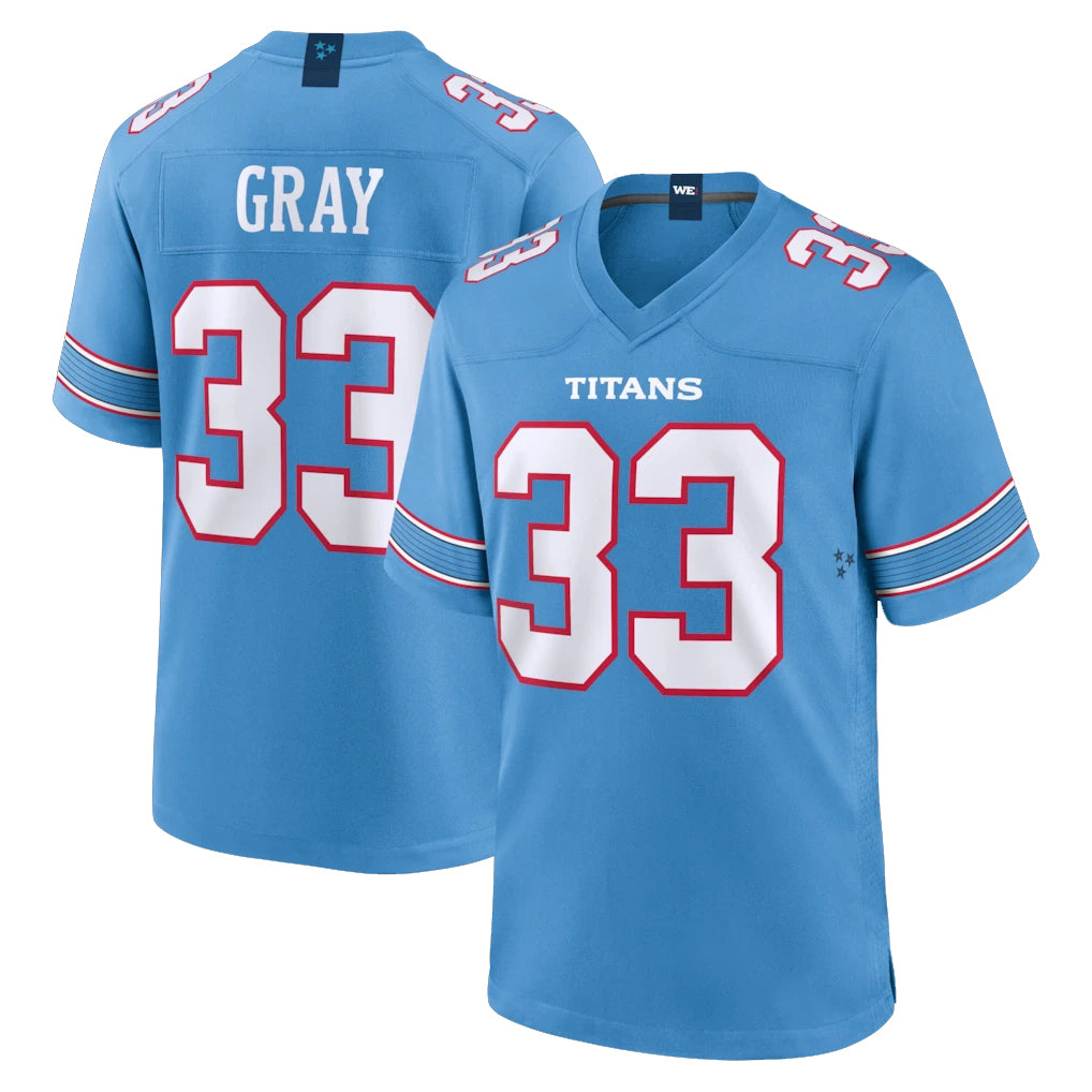 Parkc T.Titans #33 Cedric Gray Player Light Blue 2026 Game Home Stitched Jerseys