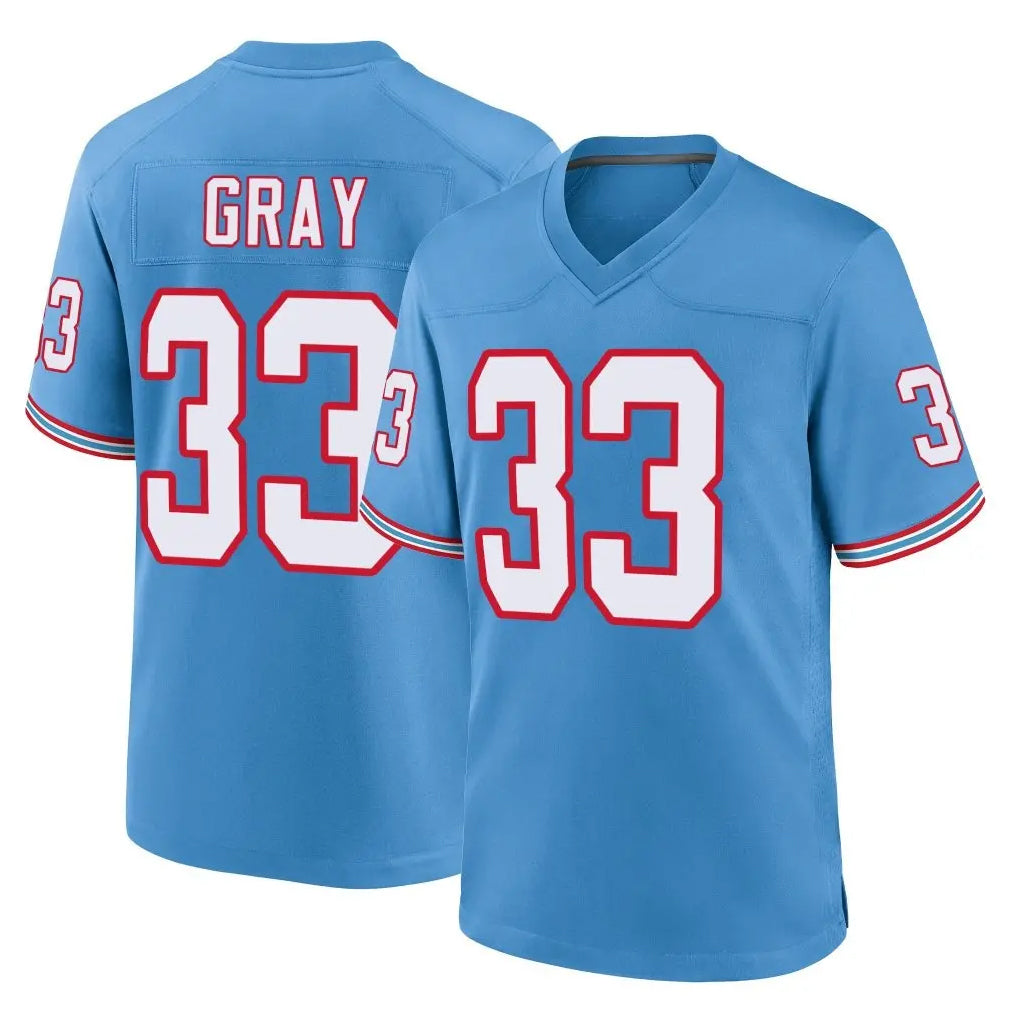 Parkc T.Titans #33 Cedric Gray Player Light Blue Oilers Throwback Home Game Stitched Jerseys