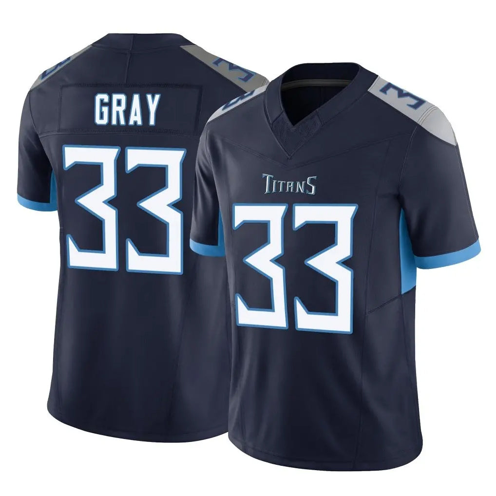 Parkc T.Titans #33 Cedric Gray Player Navy Limited Vapor F.U.S.E. Home Game Stitched Jerseys
