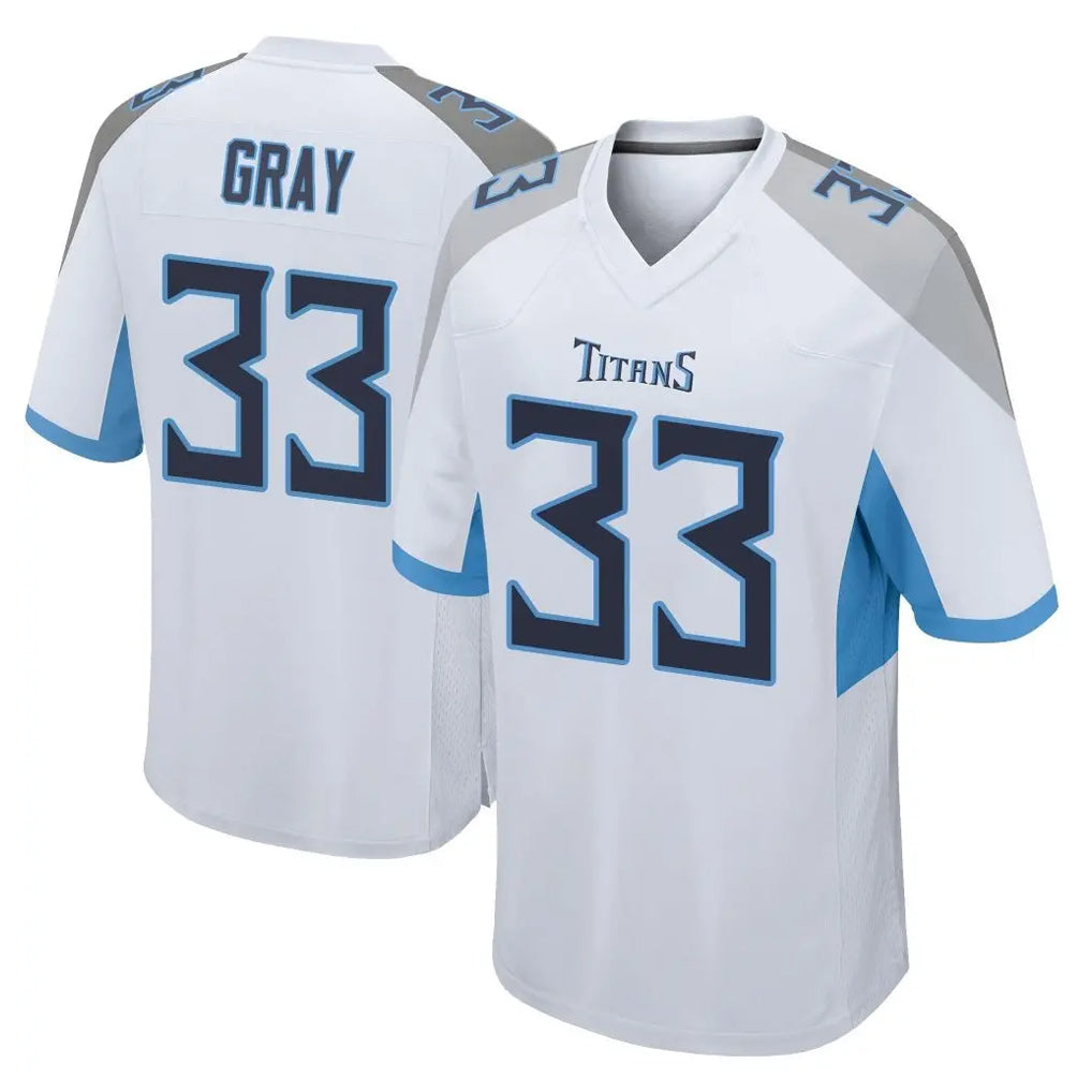 Parkc T.Titans #33 Cedric Gray Player White Home Game Stitched Jerseys