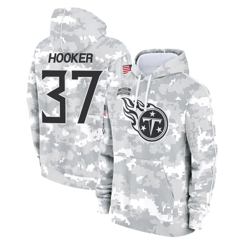 Parkc T.Titans #37 Amani Hooker Player Camo Arctic Salute to Service Pullover Hoodies Home Game Stitched Jerseys